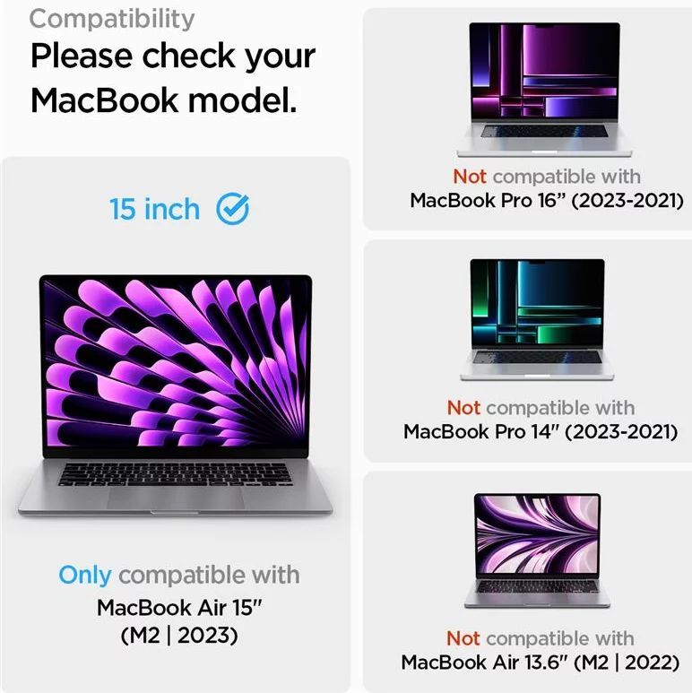 Spigen Glass tR SLIM 1 Pack for MacBook Air 15" M2 2023 Spigen Glass tR SLIM 1 Pack for MacBook Air 15" M2 2023