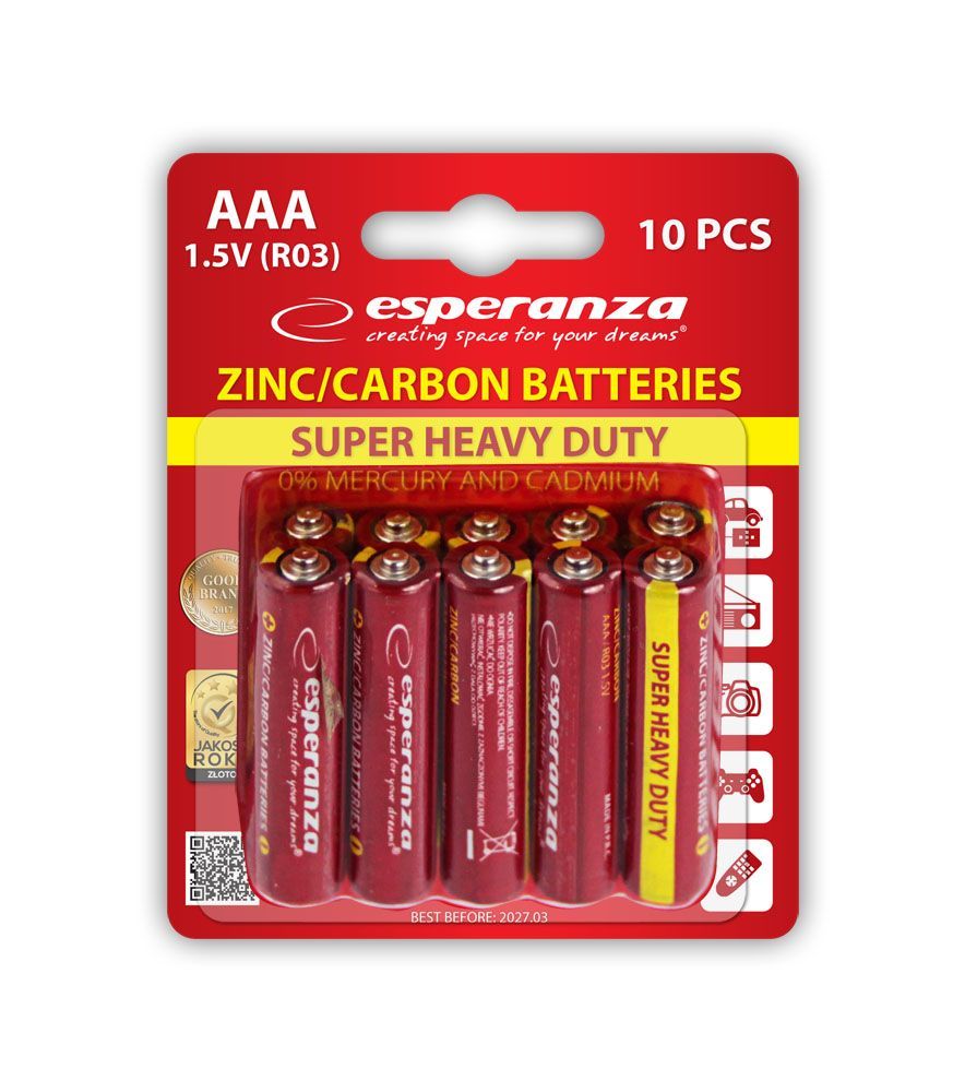 Esperanza AAA Cink Elem 10db/csomag Esperanza AAA Cink Elem 10db/csomag