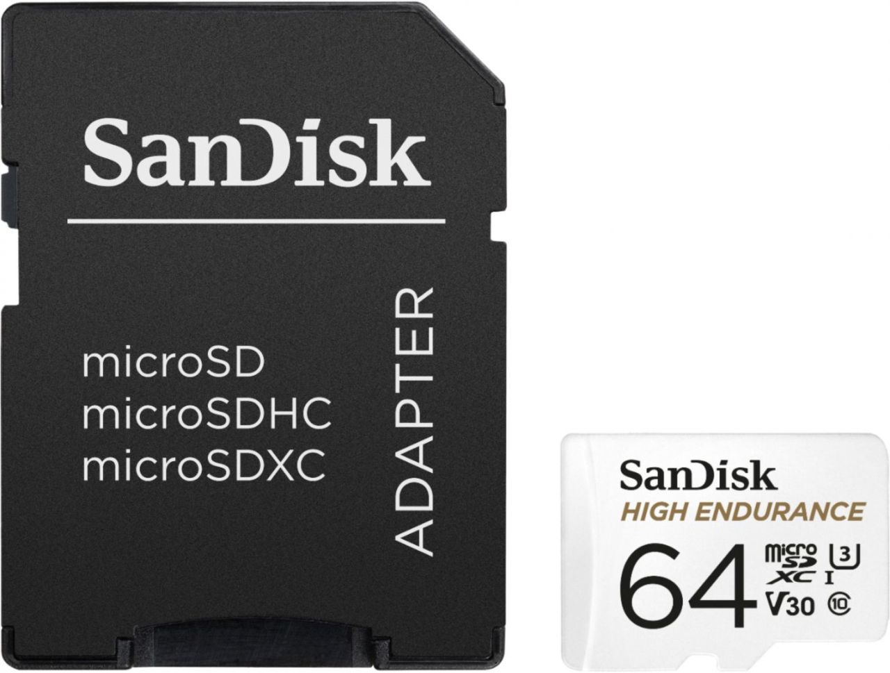 Sandisk 64GB microSDXC High Endurance Class 10 CL10 U3 V30 + adapterrel Sandisk 64GB microSDXC High Endurance Class 10 CL10 U3 V30 + adapterrel