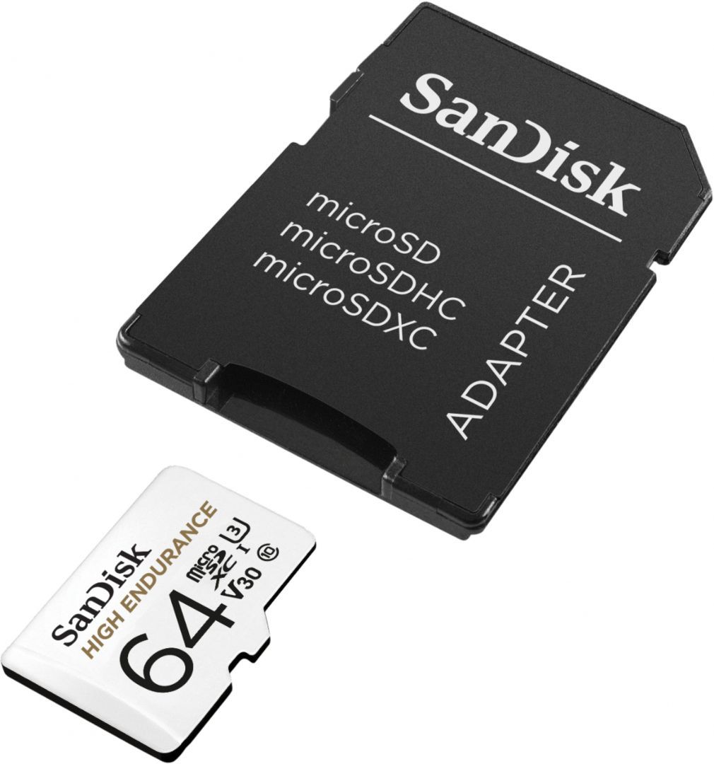 Sandisk 64GB microSDXC High Endurance Class 10 CL10 U3 V30 + adapterrel Sandisk 64GB microSDXC High Endurance Class 10 CL10 U3 V30 + adapterrel