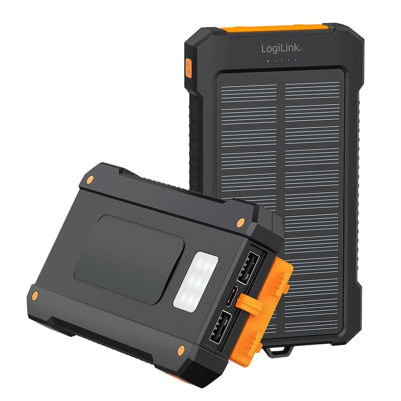Logilink Solar 10,000 mAh Powerbank Black Logilink Solar 10,000 mAh Powerbank Black