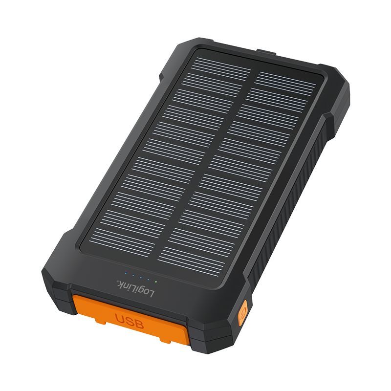 Logilink Solar 10,000 mAh Powerbank Black Logilink Solar 10,000 mAh Powerbank Black