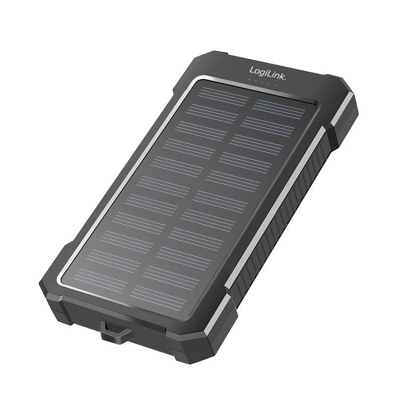 Logilink Solar 10,000 mAh Powerbank Black Logilink Solar 10,000 mAh Powerbank Black