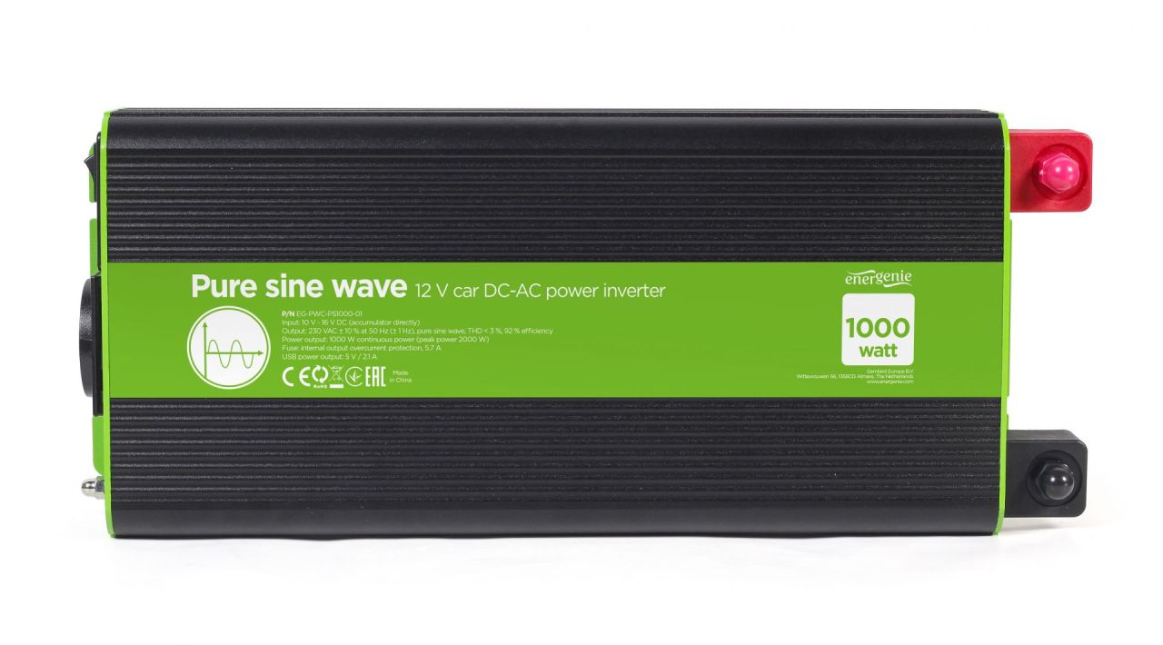 Gembird Energenie 12V Pure sine Wave Car DC-AC Power Inverter 1000W Gembird Energenie 12V Pure sine Wave Car DC-AC Power Inverter 1000W