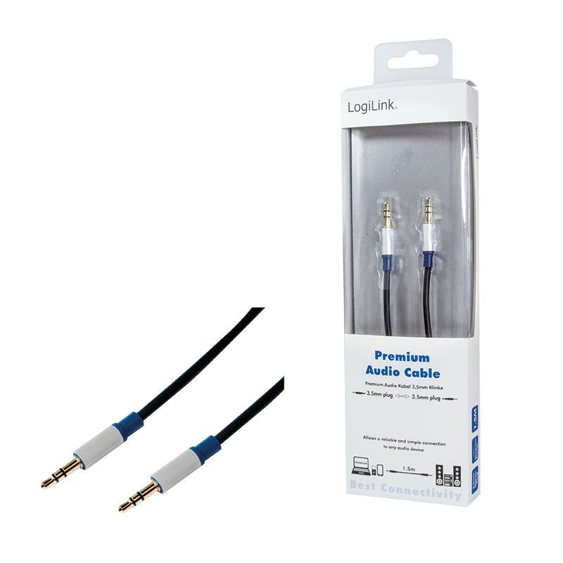 Logilink Audio 3,5mm jack male/male cable 1,5m Black/Blue