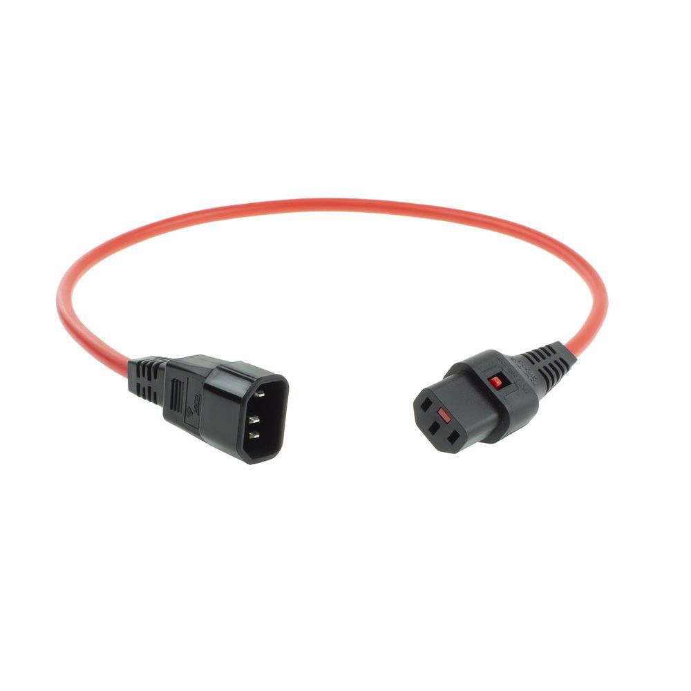 ACT Powercord C13 IEC Lock - C14 0,5m Red ACT Powercord C13 IEC Lock - C14 0,5m Red