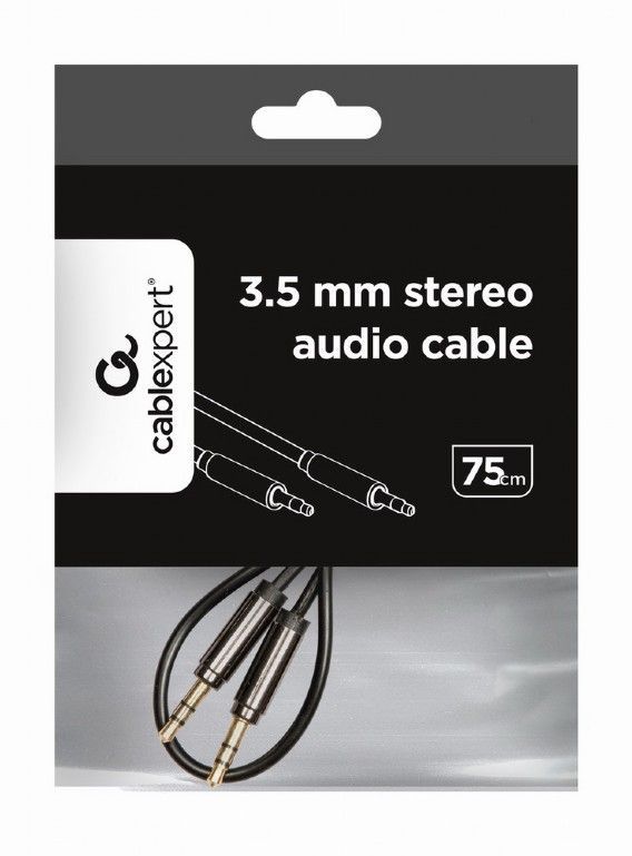 Gembird CCAP-444-0.75M 3.5 mm stereo audio cable 0,75m Black Gembird CCAP-444-0.75M 3.5 mm stereo audio cable 0,75m Black