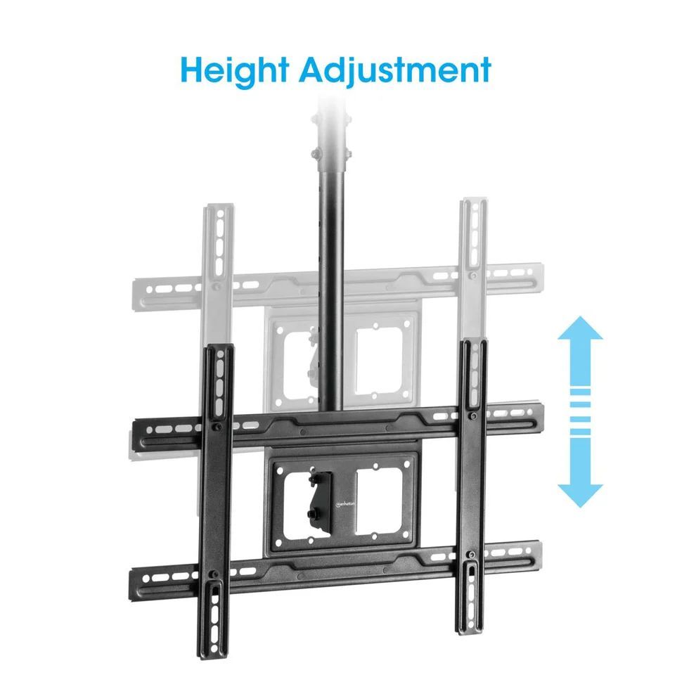 Manhattan Full-Motion Height-Adjustable TV Ceiling Mount 37"-80" Black
