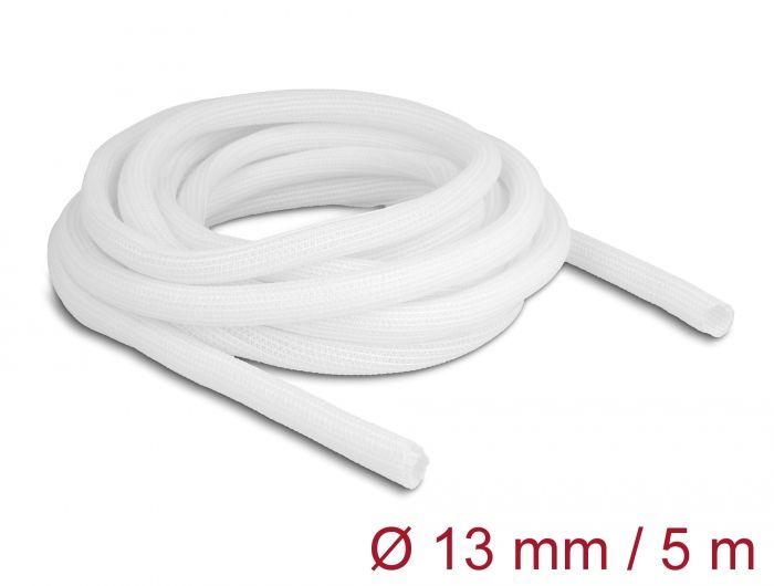 DeLock Braided Sleeve self-closing 5mx13mm White DeLock Braided Sleeve self-closing 5mx13mm White