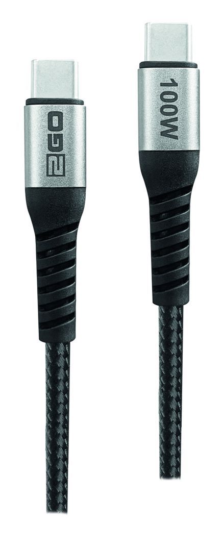 2GO HighSpeed USB-C FastCharge Cable 100W 1,2m Black 2GO HighSpeed USB-C FastCharge Cable 100W 1,2m Black