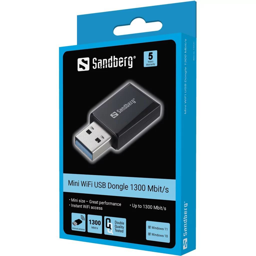 Sandberg Mini Wifi Dongle 1300 Mbit/s Black Sandberg Mini Wifi Dongle 1300 Mbit/s Black