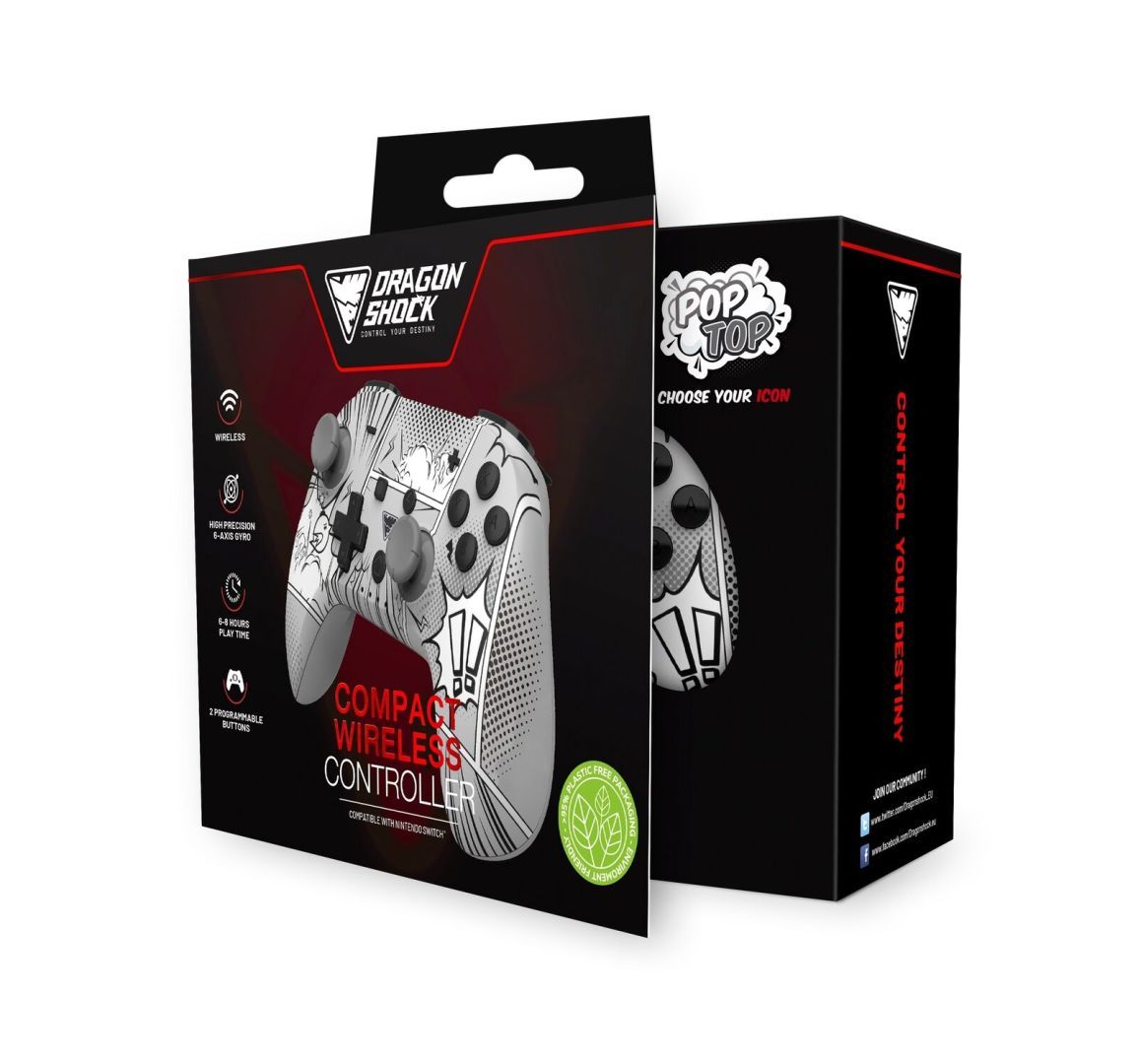 Dragonshock PopTop Compact Wireless Controller for Switch Manga Style Dragonshock PopTop Compact Wireless Controller for Switch Manga Style