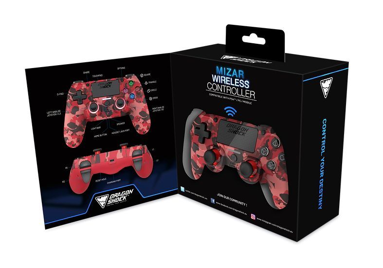 Dragonshock Mizar Bluetooth Gamepad Red Camo Dragonshock Mizar Bluetooth Gamepad Red Camo