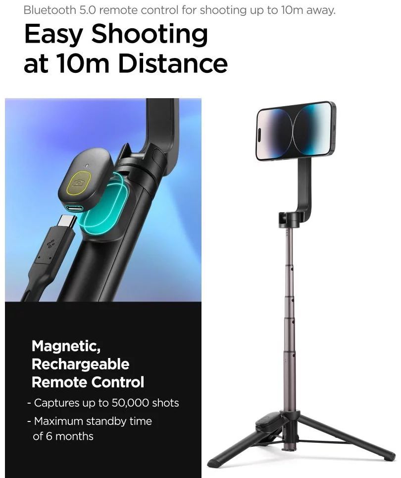 Spigen MagSafe Tripod Selfie Stick Black