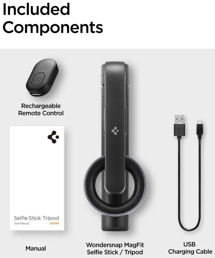 Spigen MagSafe Tripod Selfie Stick Black