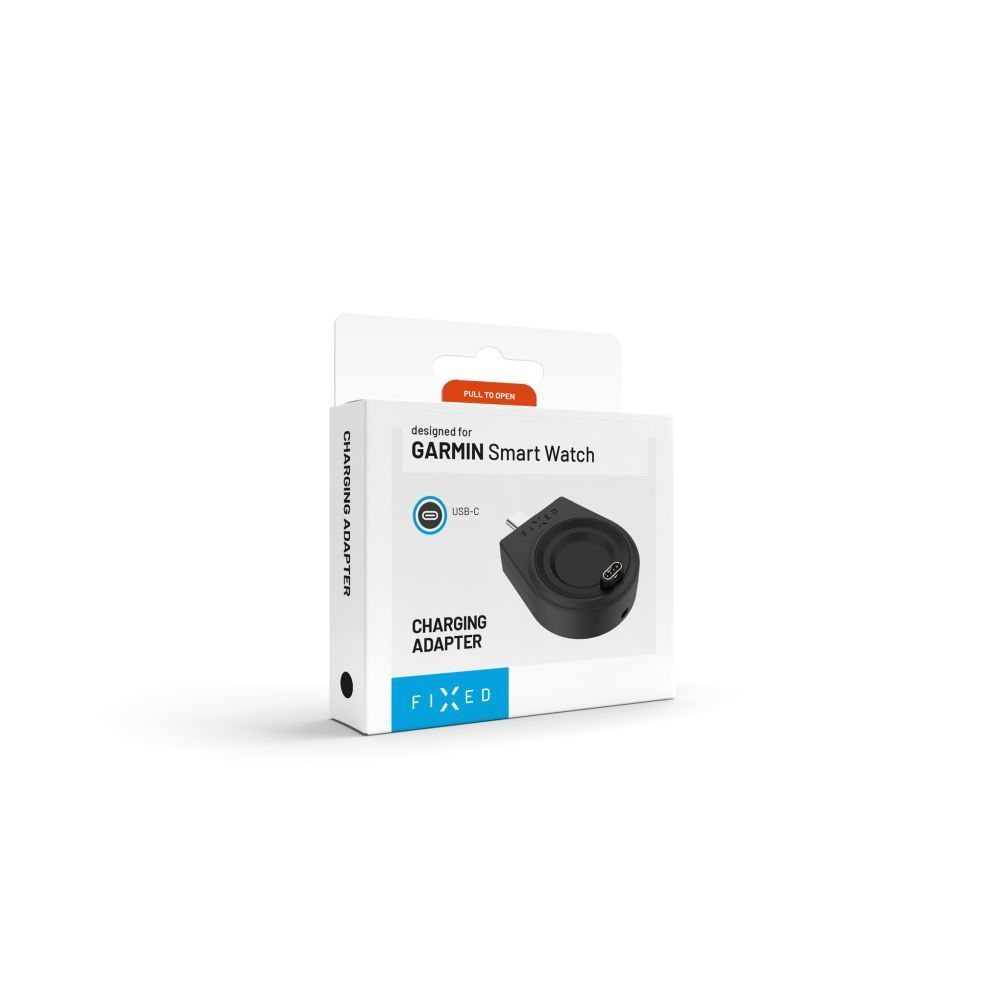 FIXED USB-C töltőadapter Garmin Fenix ​​5/6/7/7X/8, Epix, Venu 2/3/3S, Vívoactive 3/4/5 készülékekhez, fekete