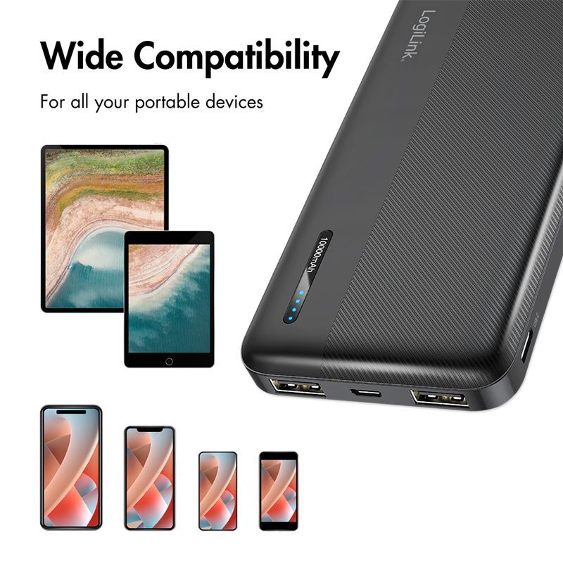 Logilink 10000 mAh PowerBank Black Logilink 10000 mAh PowerBank Black