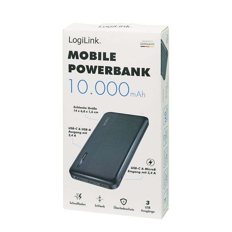 Logilink 10000 mAh PowerBank Black Logilink 10000 mAh PowerBank Black