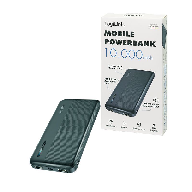 Logilink 10000 mAh PowerBank Black Logilink 10000 mAh PowerBank Black
