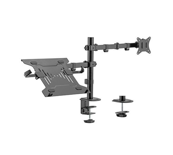 Gembird MA-DA-03 Adjustable Desk Mount With Monitor Arm And Notebook Tray Black Gembird MA-DA-03 Adjustable Desk Mount With Monitor Arm And Notebook Tray Black