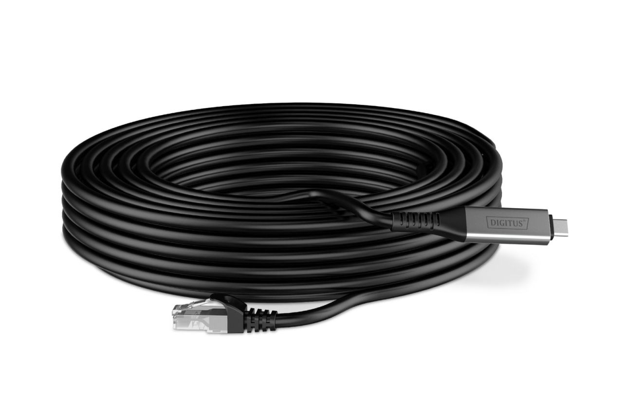 Assmann USB-C 3.2 Gen1 - RJ45 CAT6A S/FTP Ethernet cable 1Gbit/s,15m Black
