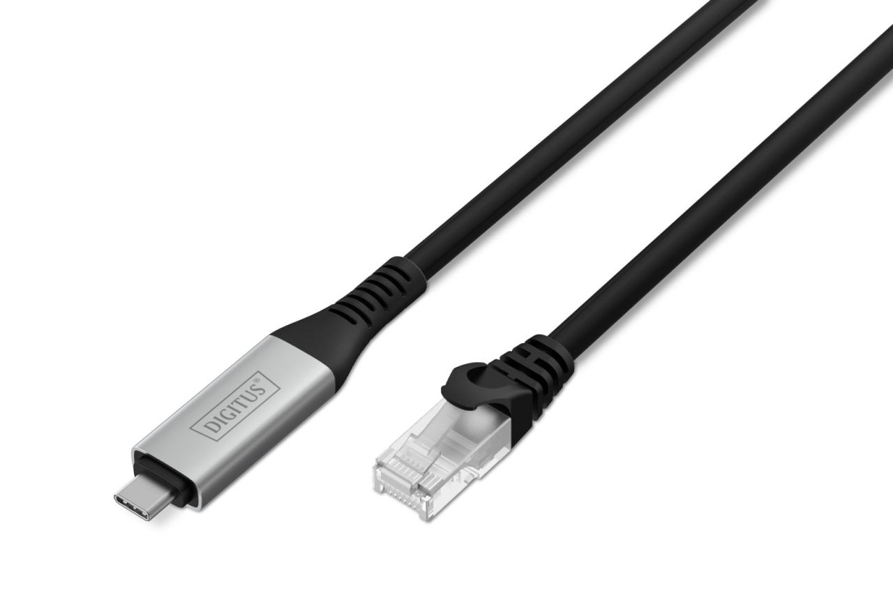 Assmann USB-C 3.2 Gen1 - RJ45 CAT6A S/FTP Ethernet cable 1Gbit/s, 5m Black