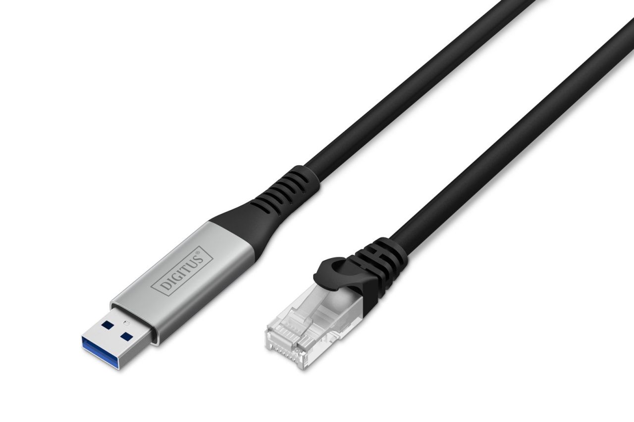 Assmann USB3.2 Gen1 - RJ45 CAT6A S/FTP Ethernet cable 1Gbit/s 3m Black