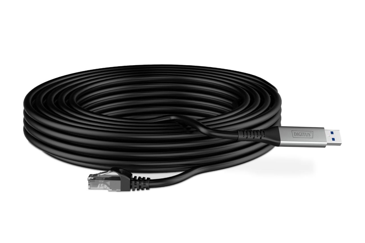 Assmann USB3.2 Gen1 - RJ45 CAT6A S/FTP Ethernet cable 1Gbit/s,10m Black