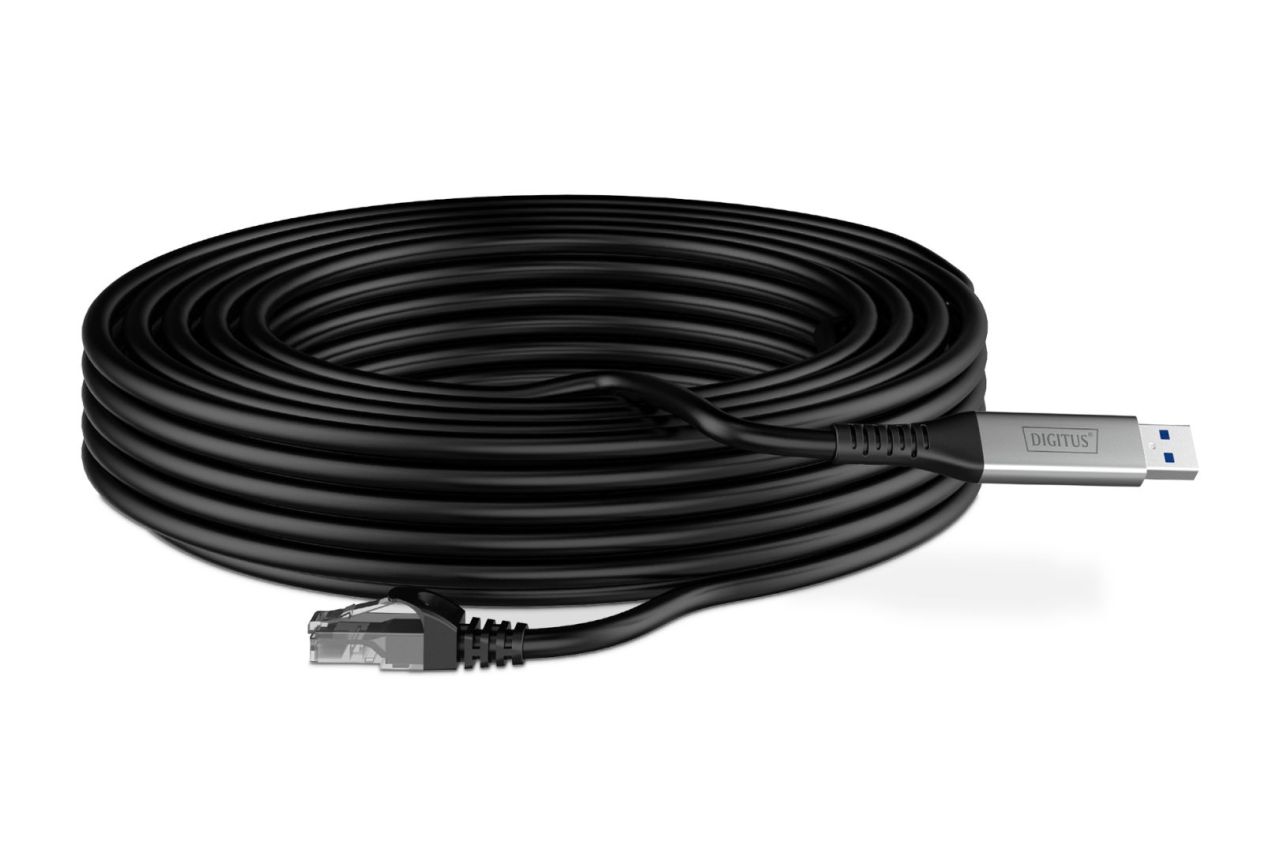 Assmann USB3.2 Gen1 - RJ45 CAT6A S/FTP Ethernet cable 1Gbit/s,15m Black