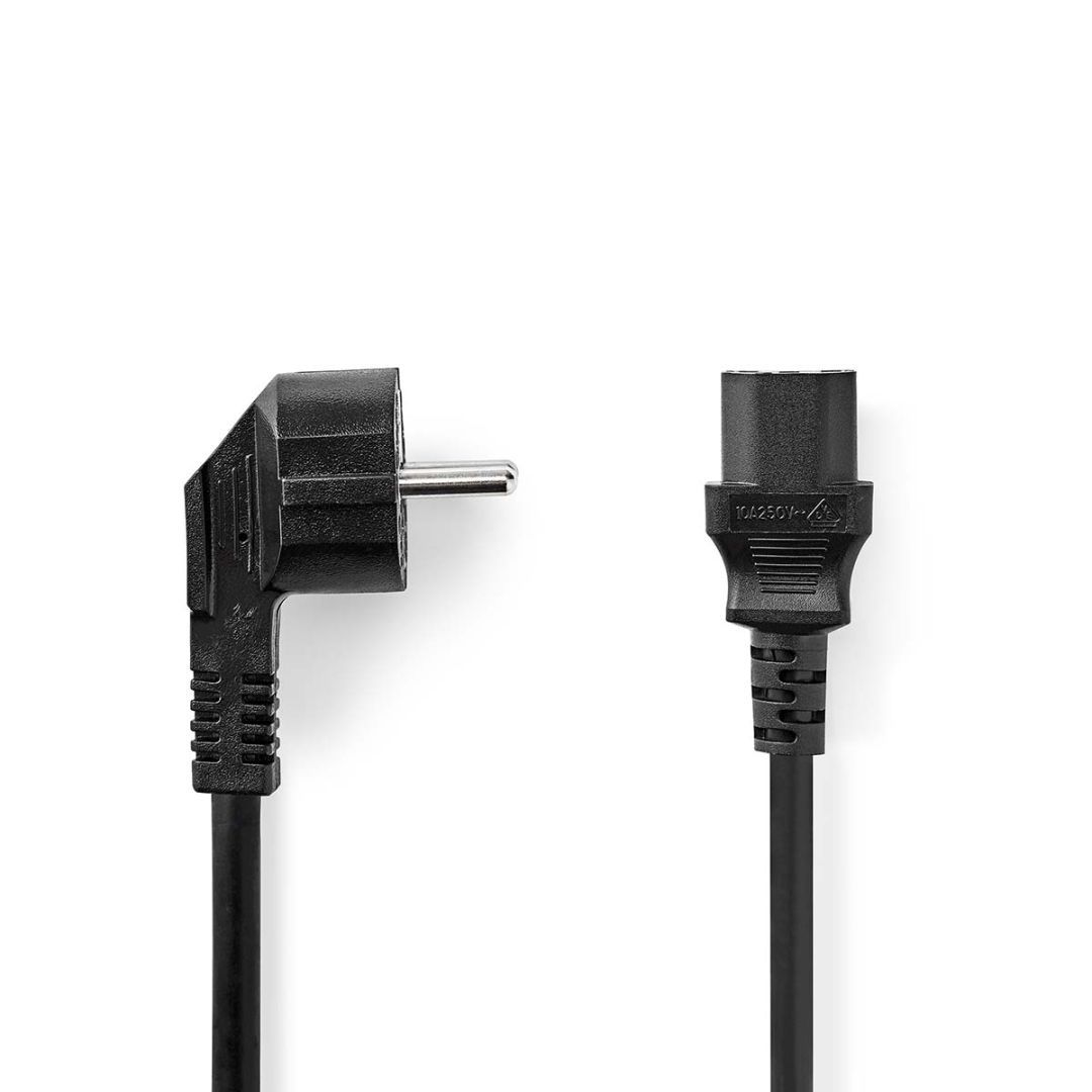 Nedis IEC-320-C13 Angled Power Cable 3m Black Nedis IEC-320-C13 Angled Power Cable 3m Black