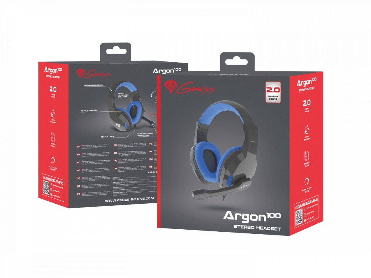 Natec Genesis Argon 100 Gamer Headset Black/Blue Natec Genesis Argon 100 Gamer Headset Black/Blue