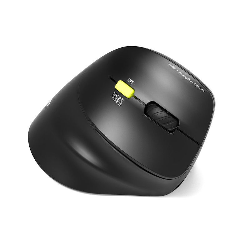 Port Designs Right-hand 2.4 GHz Bluetooth rechargeable Ergo Mouse Black