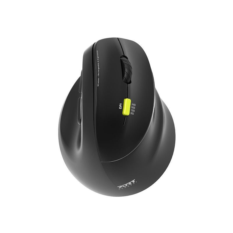 Port Designs Right-hand 2.4 GHz Bluetooth rechargeable Ergo Mouse Black