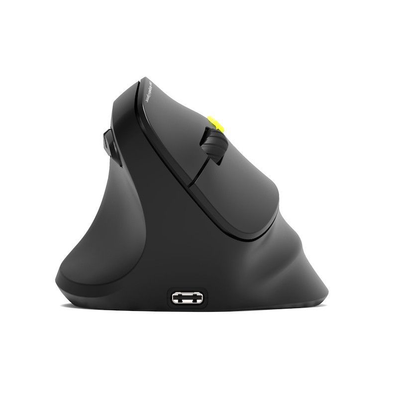 Port Designs Left-hand 2.4 GHz Bluetooth rechargeable Ergo Mouse Black