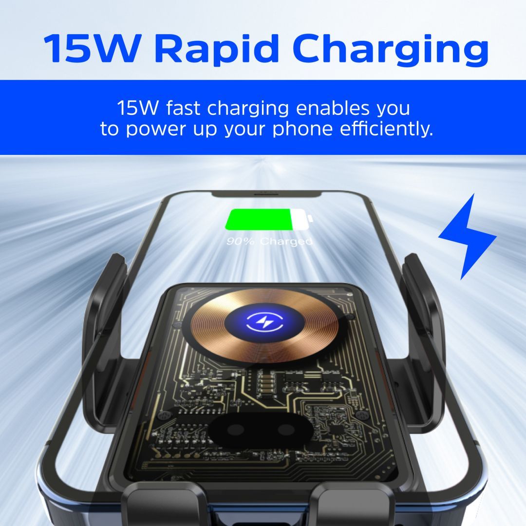 Energizer ECA008 15W Fast Wireless Car Charger with USB-C Input Black