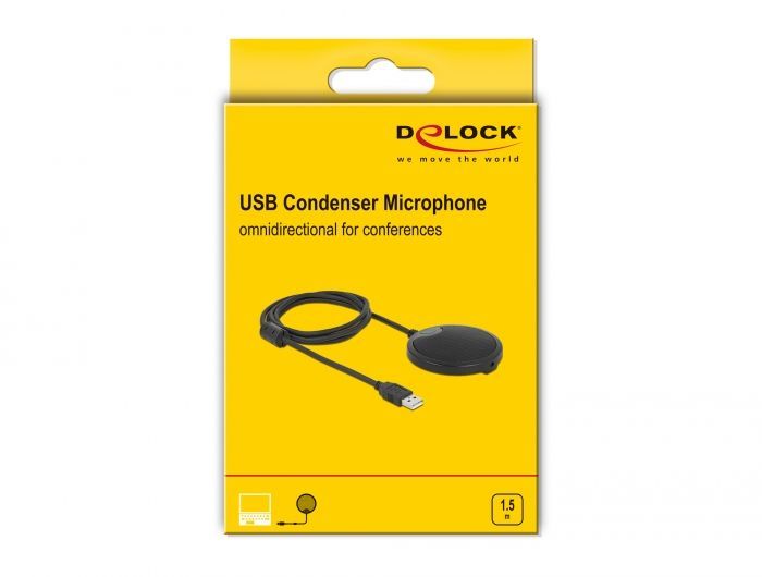 DeLock USB Condenser Microphone Omnidirectional for Conferences DeLock USB Condenser Microphone Omnidirectional for Conferences