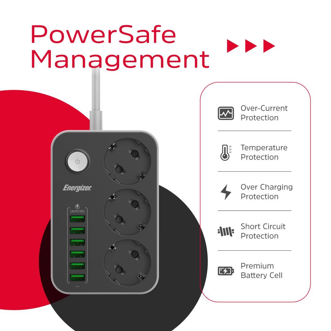 Energizer EPB2500W00EU Hálózati Elosztó Kapcsolóval 3DIN 2m White Energizer EPB2500W00EU Hálózati Elosztó Kapcsolóval 3DIN 2m White