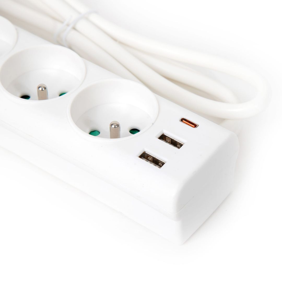 Platinet Hálózati Elosztó Kapcsolóval 3DIN 3m White Platinet Hálózati Elosztó Kapcsolóval 3DIN 3m White