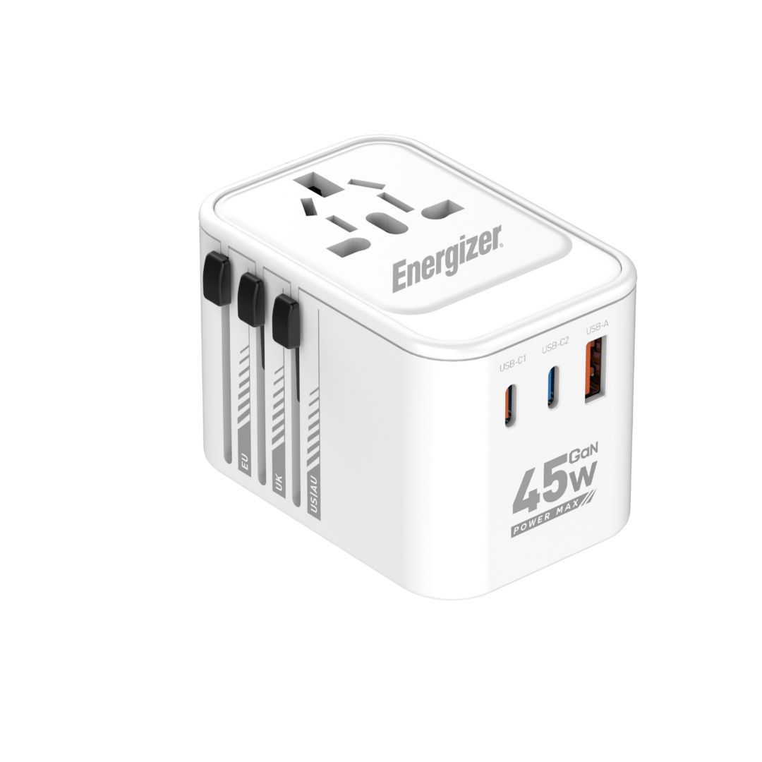 Energizer ETC450 45W Dual USB-C & USB-A Travel Charger White Energizer ETC450 45W Dual USB-C & USB-A Travel Charger White
