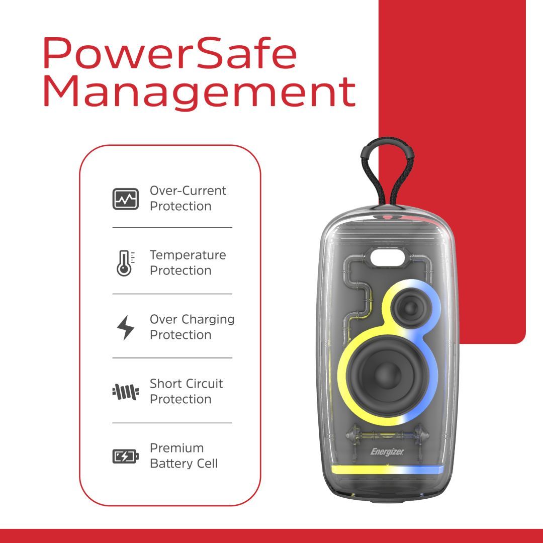 Energizer BTS164 Bluetooth Speaker with PowerBank Black Energizer BTS164 Bluetooth Speaker with PowerBank Black