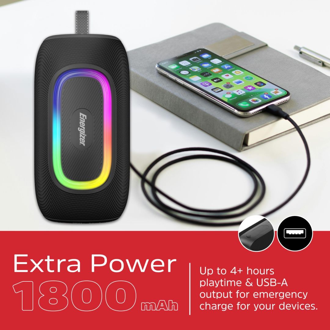 Energizer BTS163 Bluetooth Speaker with PowerBank Black Energizer BTS163 Bluetooth Speaker with PowerBank Black