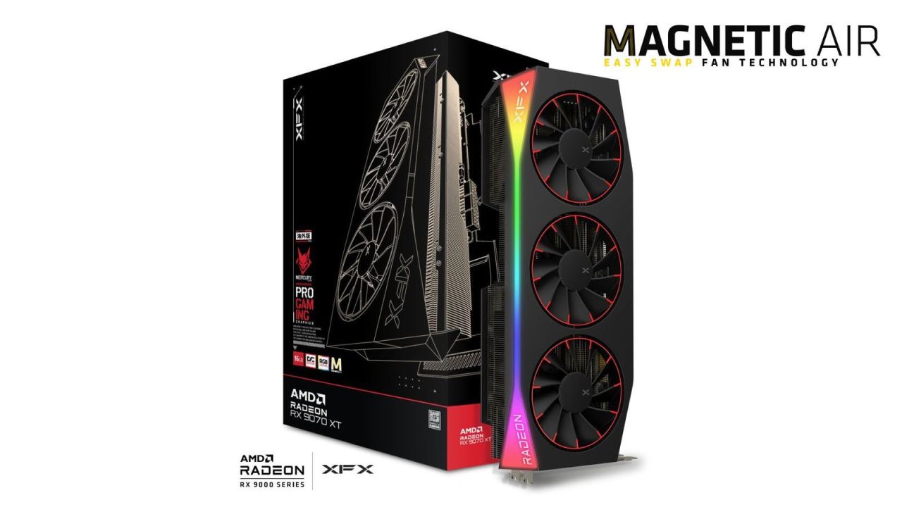 XFX RX9070 XT 16GB DDR6 Mercury Magnetic Air Gaming RGB OC