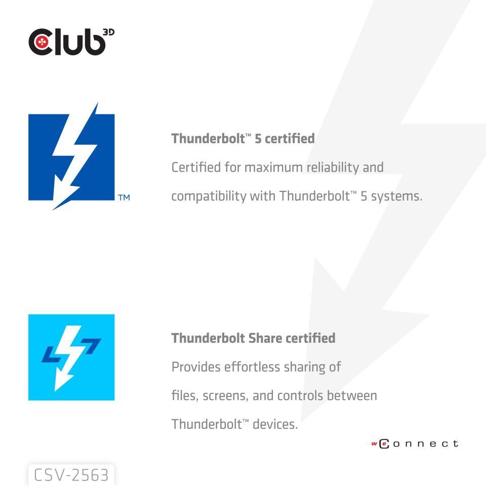 Club3D 5-1 Thunderbolt 5 Hub Triple video 5K60Hz Thunderbolt Share Certified 180W Club3D 5-1 Thunderbolt 5 Hub Triple video 5K60Hz Thunderbolt Share Certified 180W