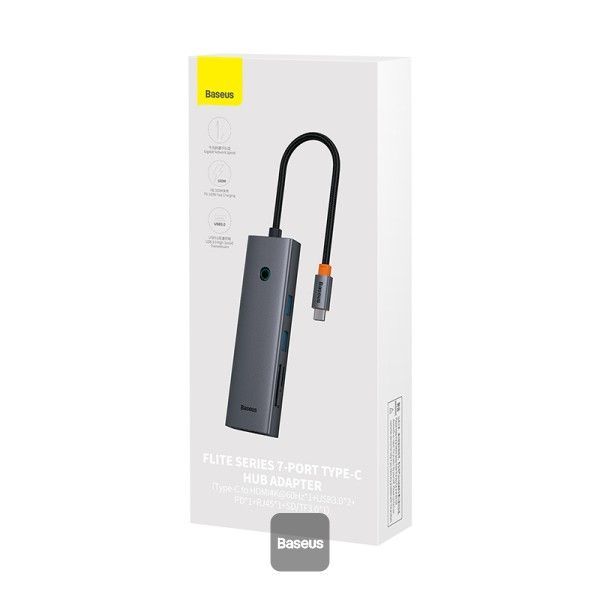 Baseus lite Series 7-Port HUB Docking Station Grey Baseus lite Series 7-Port HUB Docking Station Grey