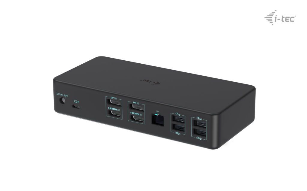 I-TEC USB 3.0/USB-C/Thunderbolt 3 Professional Dual 4K Display Docking Station+Power Delivery 100W Black I-TEC USB 3.0/USB-C/Thunderbolt 3 Professional Dual 4K Display Docking Station+Power Delivery 100W Black