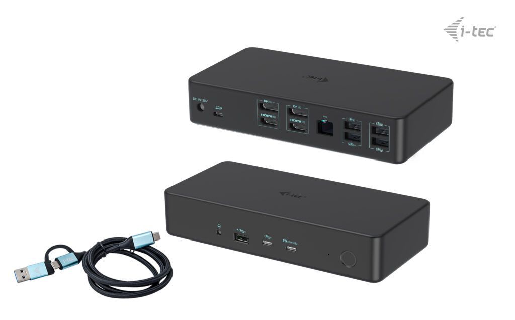 I-TEC USB 3.0/USB-C/Thunderbolt 3 Professional Dual 4K Display Docking Station+Power Delivery 100W Black I-TEC USB 3.0/USB-C/Thunderbolt 3 Professional Dual 4K Display Docking Station+Power Delivery 100W Black