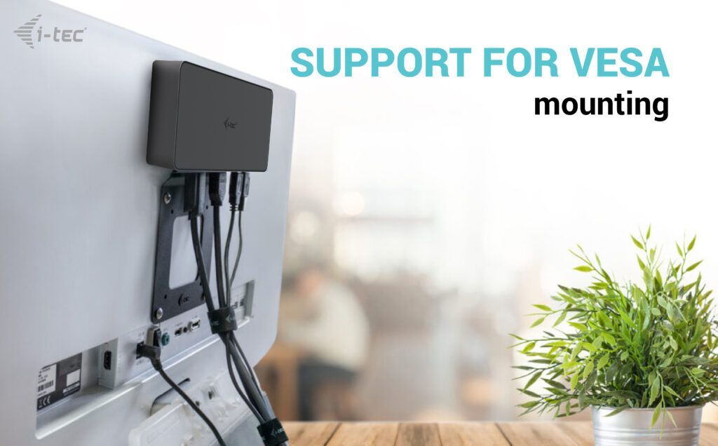 I-TEC USB 3.0/USB-C/Thunderbolt 3 Professional Dual 4K Display Docking Station+Power Delivery 100W Black I-TEC USB 3.0/USB-C/Thunderbolt 3 Professional Dual 4K Display Docking Station+Power Delivery 100W Black