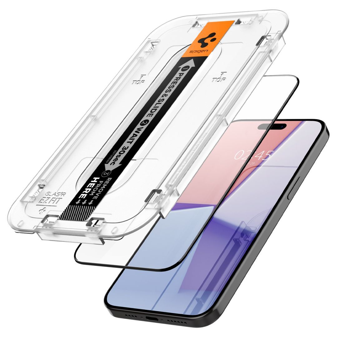 Spigen iPhone 15 Pro Glass tR EZ Fit FC Black (2 Pack) Spigen iPhone 15 Pro Glass tR EZ Fit FC Black (2 Pack)