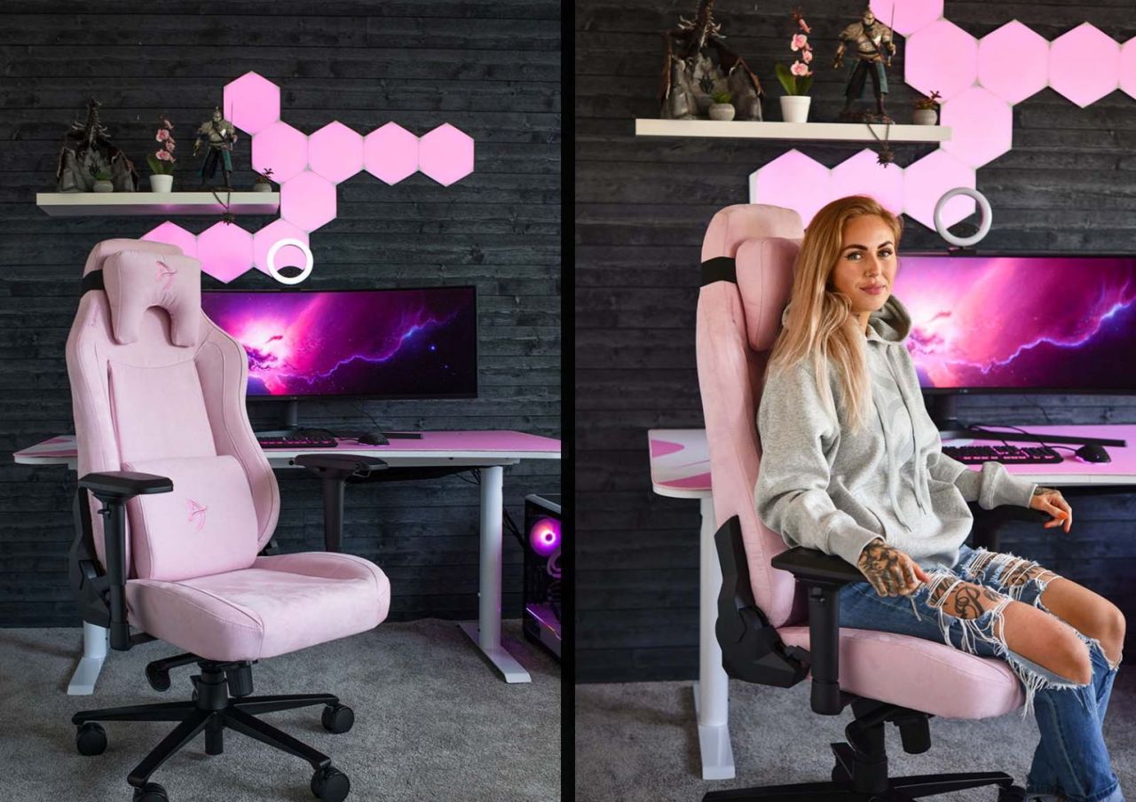 Arozzi Vernazza Supersoft Fabric Gaming Chair Pink Arozzi Vernazza Supersoft Fabric Gaming Chair Pink