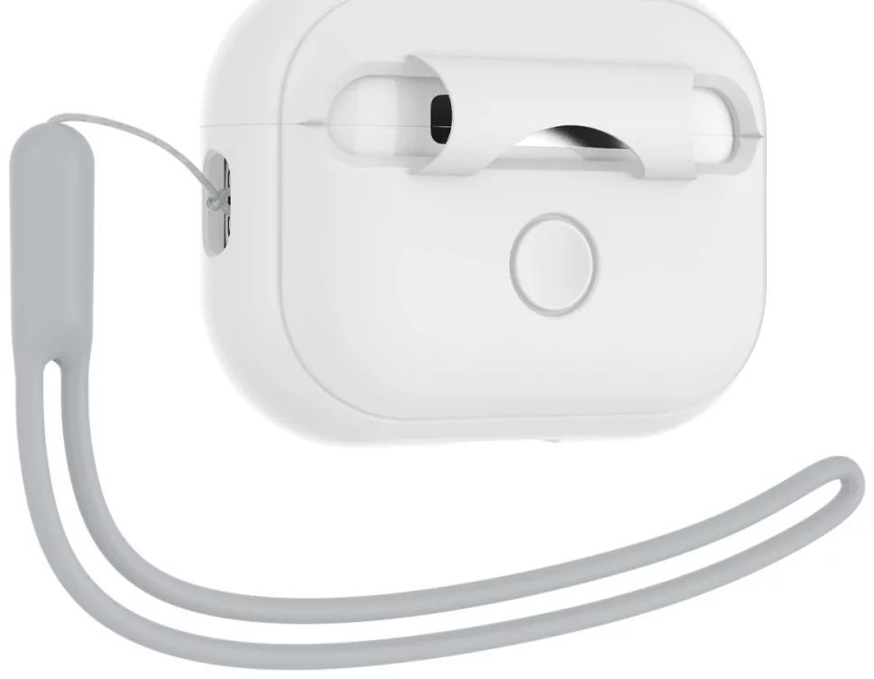 Spigen Case Silicone Fit White + Strap AirPods Pro (2nd Gen) Grey Spigen Case Silicone Fit White + Strap AirPods Pro (2nd Gen) Grey